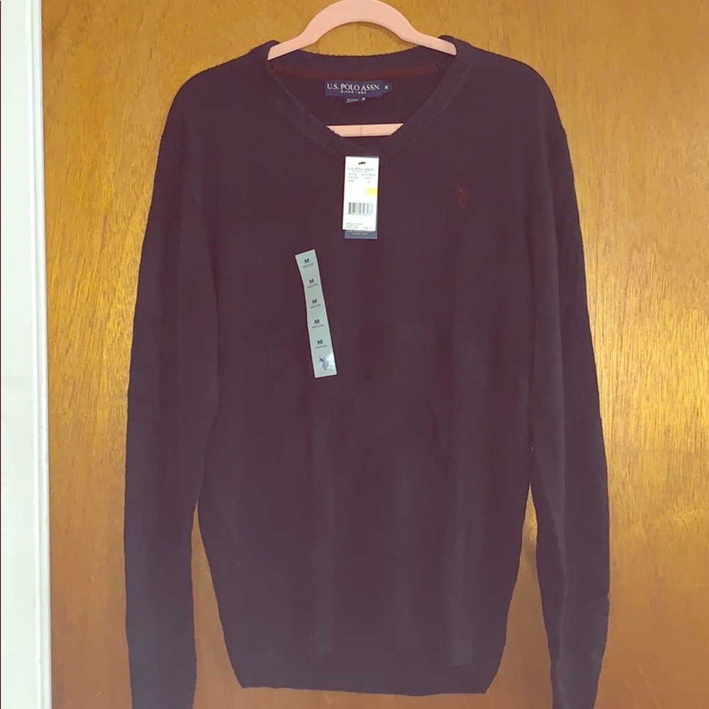 Navy Blue V-Neck U.S. Polo Assn. Sweater